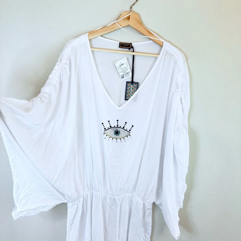 Kurt Geiger London Eye White Women’s Tunic Cove Up Size Medium NWT